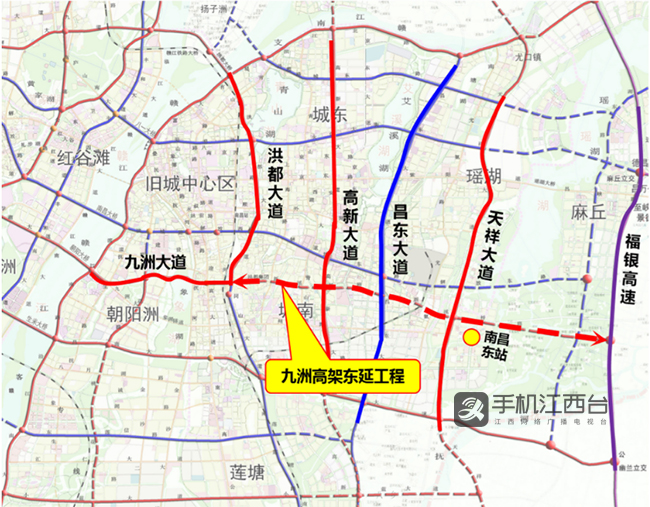 南昌九洲高架东延段规划出炉 九洲高架可直达南昌东站