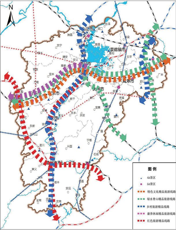 重点依托沪昆高铁,集聚上饶,鹰潭,抚州,南昌,新余,宜春, 萍乡等优势