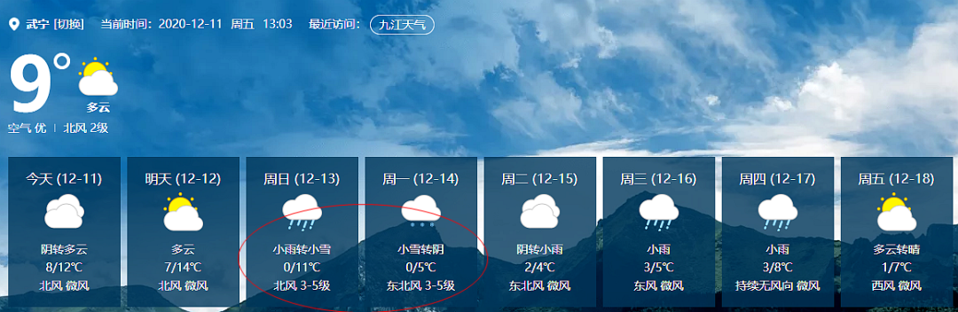 根据武宁县气象局最新天气预报