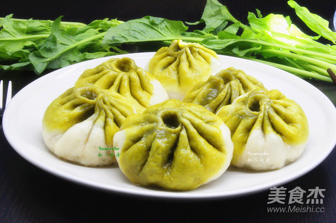 菠菜包子成品图