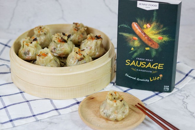 香肠香菇烧麦成品图