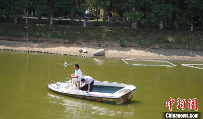 鄱阳湖保护区和湖北秀湖植物园工程师对拟选基地的水源水质状况进行勘察。　鄱阳湖保护区 供图