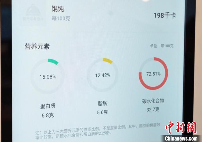 为顾客分析营养情况的智能设备 周孙榆 摄