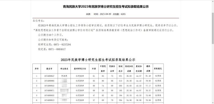 图为青海民族大学研究生院官方网站截图。