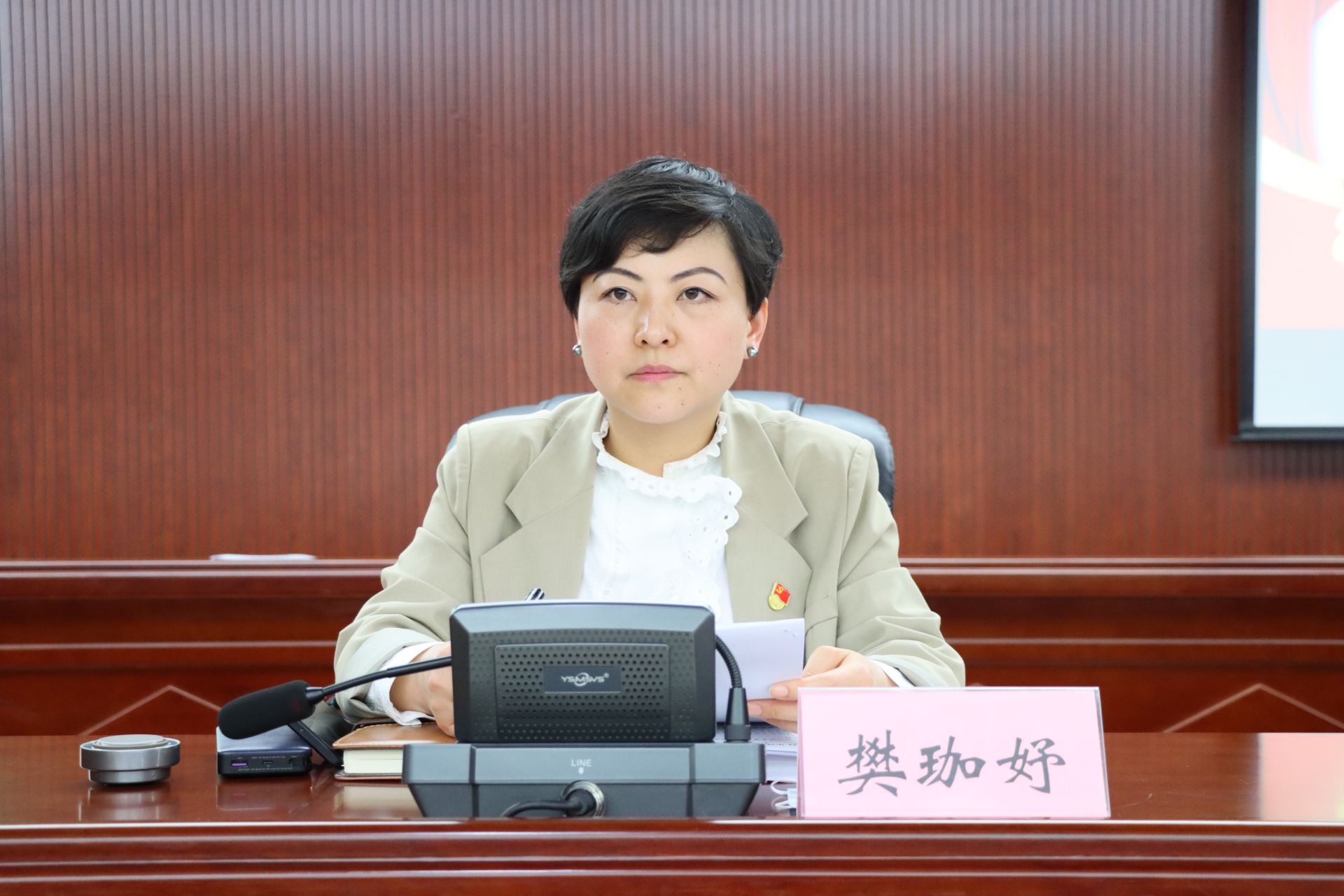 在山南行政中心东附楼436会议室举行,县委常委,组织部部长樊珈妤出席