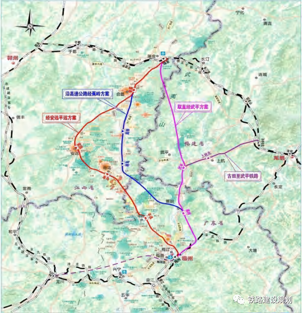 瑞梅铁路安远段规划图图片