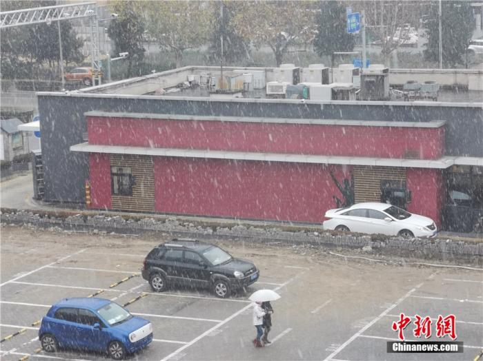 早上8点左右，昌平区飘雪 中新网 李金磊 摄