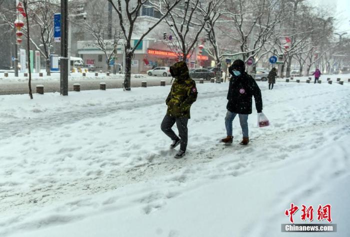 资料图：市民雪中出行。
中新社记者 刘新 摄