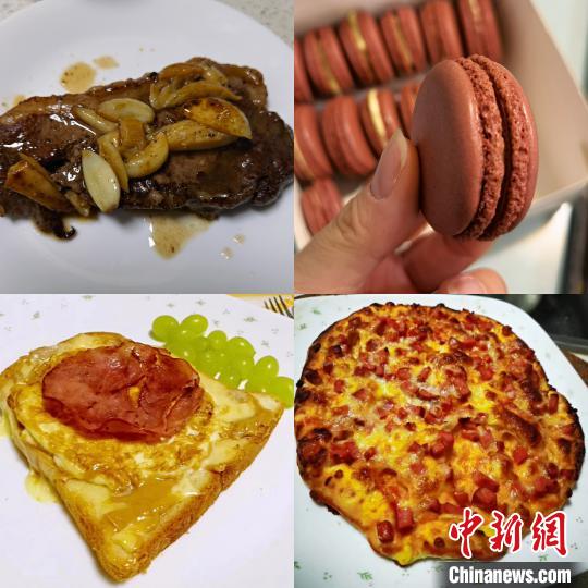 中新网记者根据“网红”食谱自制中西美食。　余湛奕 摄