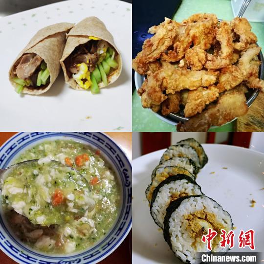 中新网记者根据“网红”食谱自制中西美食。　余湛奕 摄