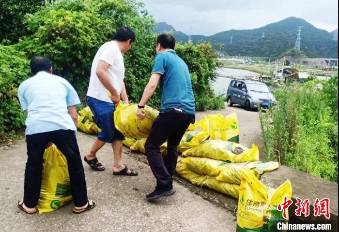 浙江三门健跳封堵53个海塘坝缺口 三门县委宣传部供图