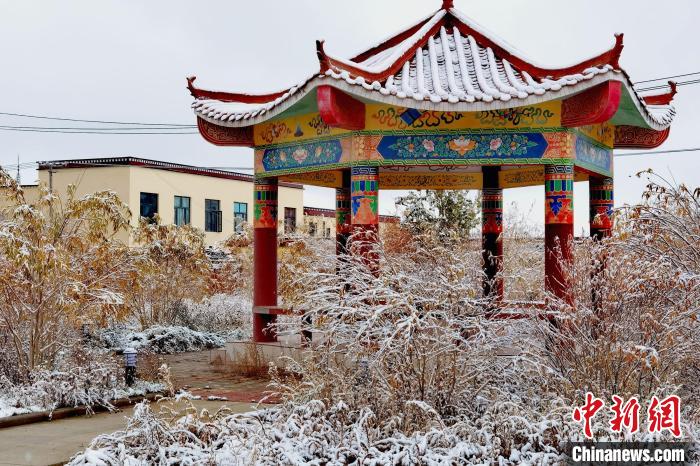 图为10月19日，降雪过后的阿里地区狮泉河镇。　曹枝清 摄