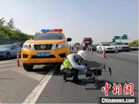 浙江高速无人机道路巡查。　浙江省国资委供图