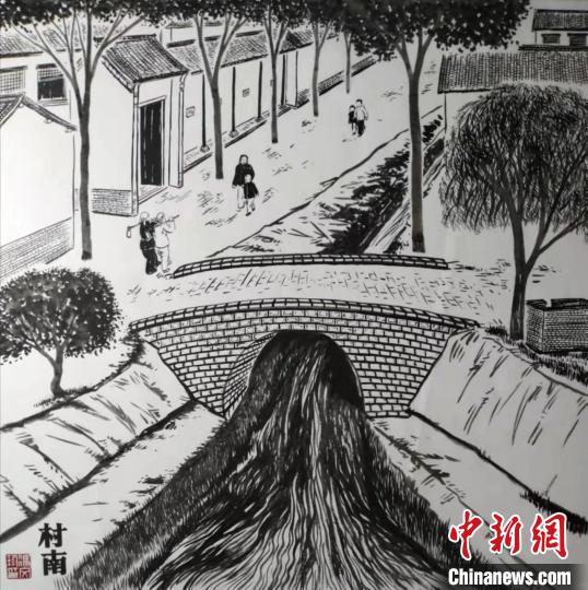 剪纸艺人冯文珍，以儿时的农村生活场景为素材，创作260多幅上党农耕民俗文化剪纸作品。　冯文珍供图