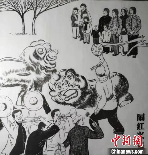 剪纸艺人冯文珍，以儿时的农村生活场景为素材，创作260多幅上党农耕民俗文化剪纸作品。　冯文珍供图