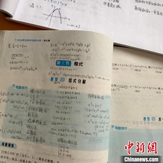 图为贾思翀的学习资料。　本人供图