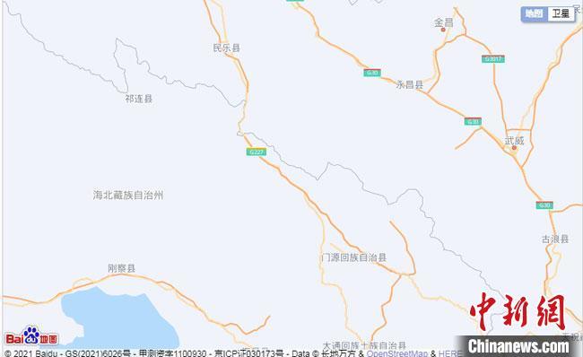1月8日1时45分，在青海省海北州门源县(北纬37.77度，东经101.26度)发生6.9级地震。　甘肃省地震局供图