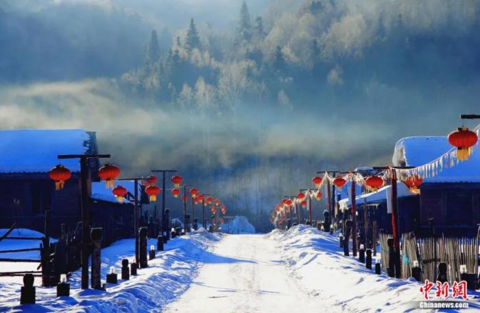 (敦化老白山雪村。敦化市委宣传部供图)