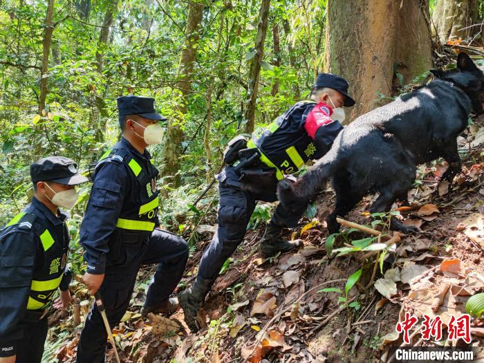 图为民警正在训练执勤。　磨憨出入境边防检查站供图