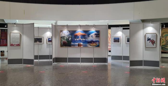 图为主题图片展在维也纳联合国城大厅展出。奥中文化交流协会供图