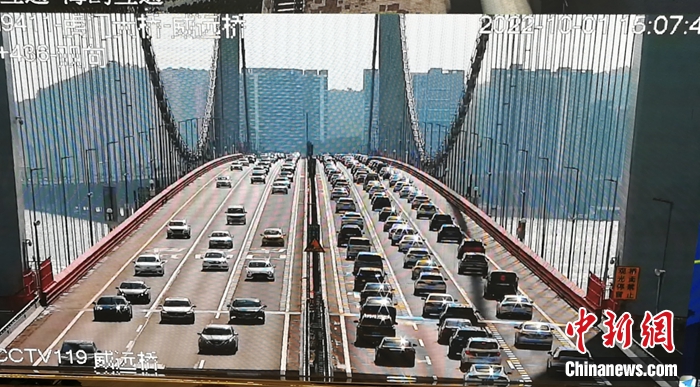虎门大桥10月1日15时的车流量。广东省交通集团供图
