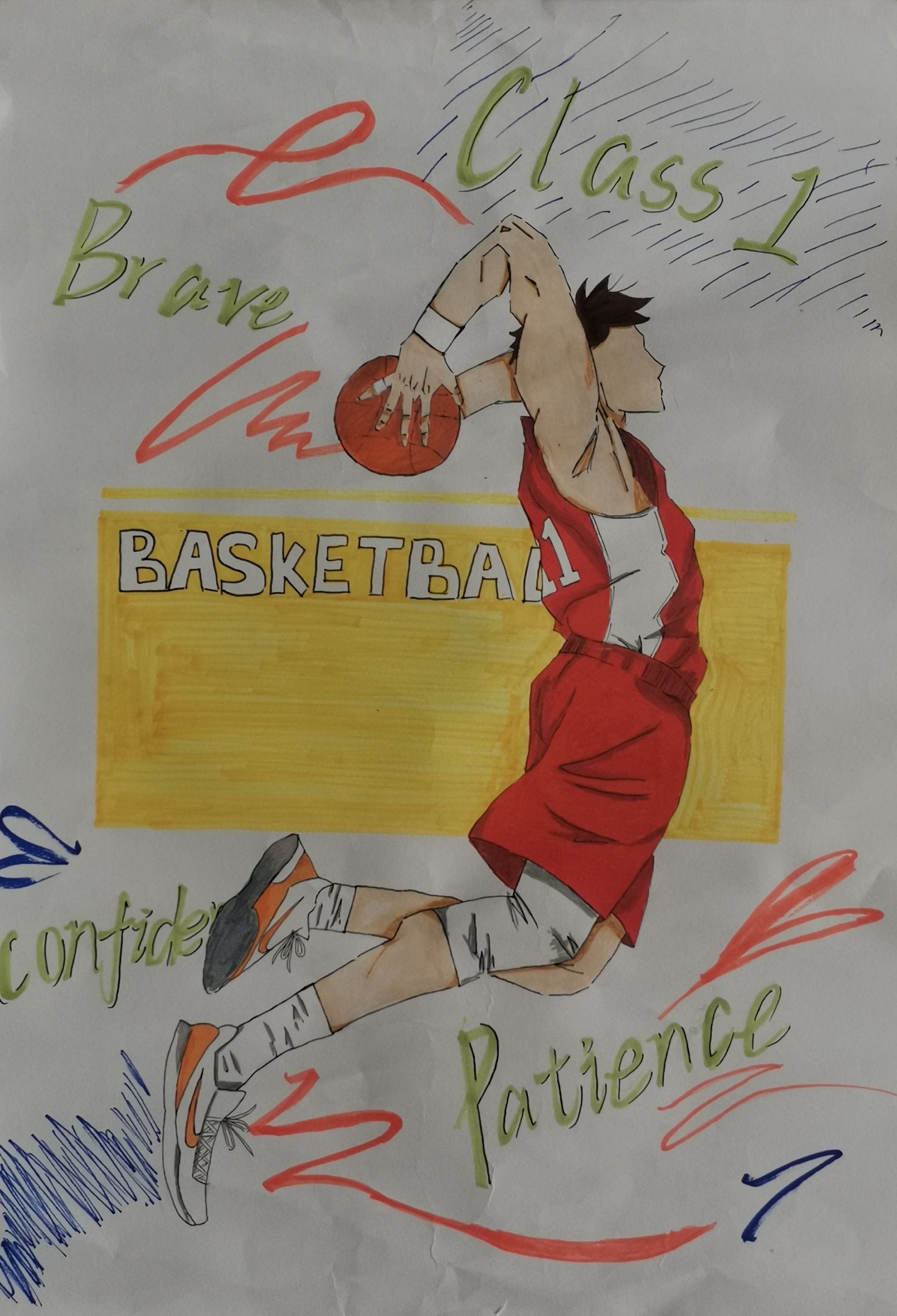篮球比赛画画图片