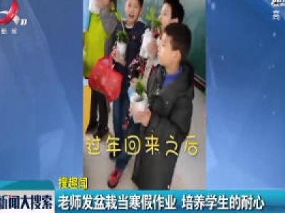 江西抚州：老师发盆栽当寒假作业 培养学生的耐心