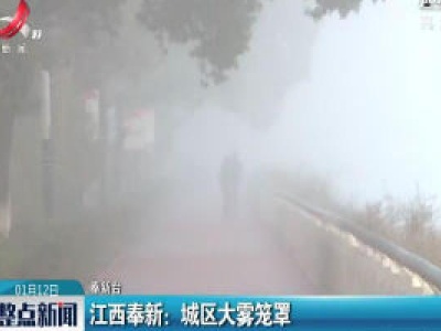 江西奉新：城区大雾笼罩