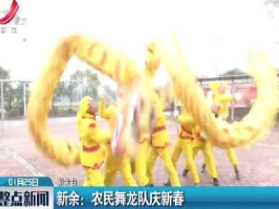 新余：农民舞龙队庆新春