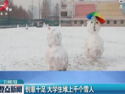 河北石家庄：创意十足 大学生堆上千个雪人