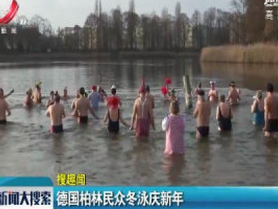 德国柏林民众冬泳庆新年