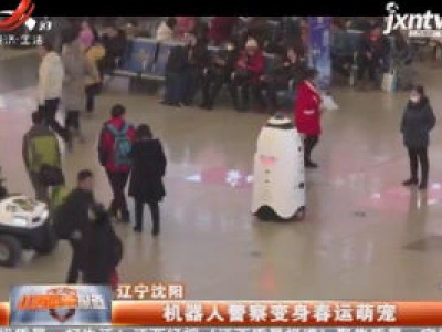 辽宁沈阳：机器人警察变身春运萌宠