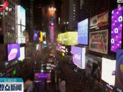 纽约时报广场水晶球降落迎新年