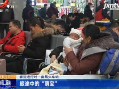 春运进行时·南昌火车站：旅途中的“萌宝”