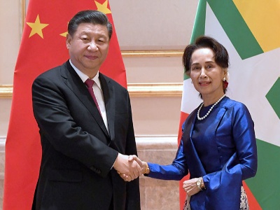 习近平会见缅甸国务资政昂山素季