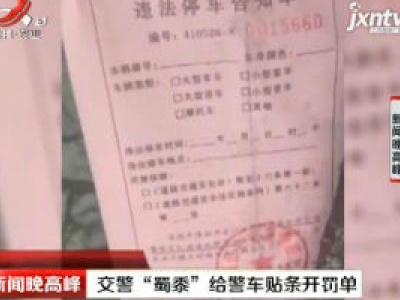安阳：交警“蜀黍”给警车贴条开罚单