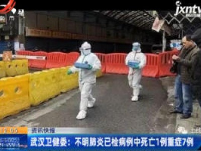 武汉卫健委：不明肺炎已检病例中死亡1例重症7例