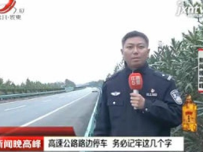 【晓宇说交通】宜春：高速公路路边停车 务必记牢这几个字