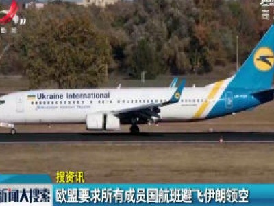 欧盟要求所有成员国航班避飞伊朗领空