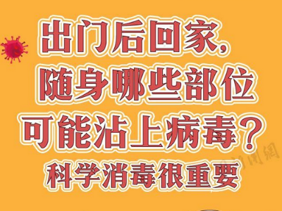 疫情期间出门后回家 随身哪些部位可能沾上病毒？