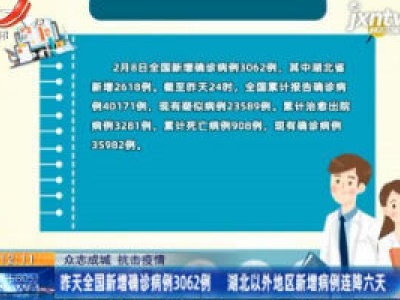 【众志成城 抗击疫情】2月9日全国新增确诊病例3062例 湖北以外地区新增病例连降六天