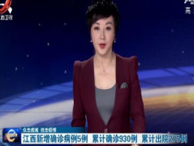 【众志成城 抗击疫情】江西新增确诊病例5例 累计确诊930例 累计出院275例