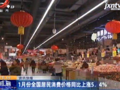 1月份全国居民消费价格同比上涨5.4%
