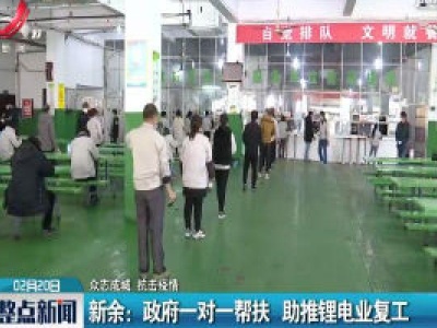 【众志成城 抗击疫情】新余：政府一对一帮扶 助推锂电业复工