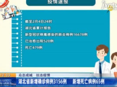【众志成城 抗击疫情】湖北省新增确诊病例3156例 新增死亡病例65例