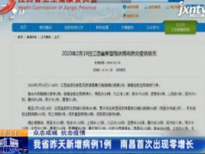 【众志成城 抗击疫情】我省2月19日新增病例1例 南昌首次出现零增长