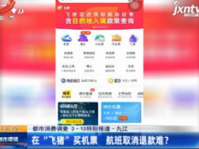 【都市消费调查 3·15特别报道】九江：在“飞猪”买机票 航班取消退款难