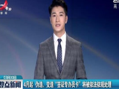 4月起 伪造、变造“签证专办员卡”将被依法依规处理