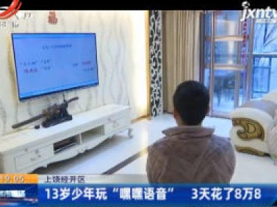 上饶经开区：13岁少年玩“嘿嘿语音” 3天花了8万8