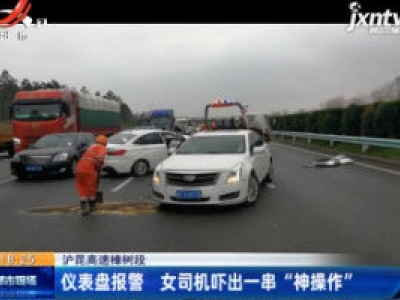 泸昆高速樟树段：仪表盘报警 女司机吓出一串“神操作”